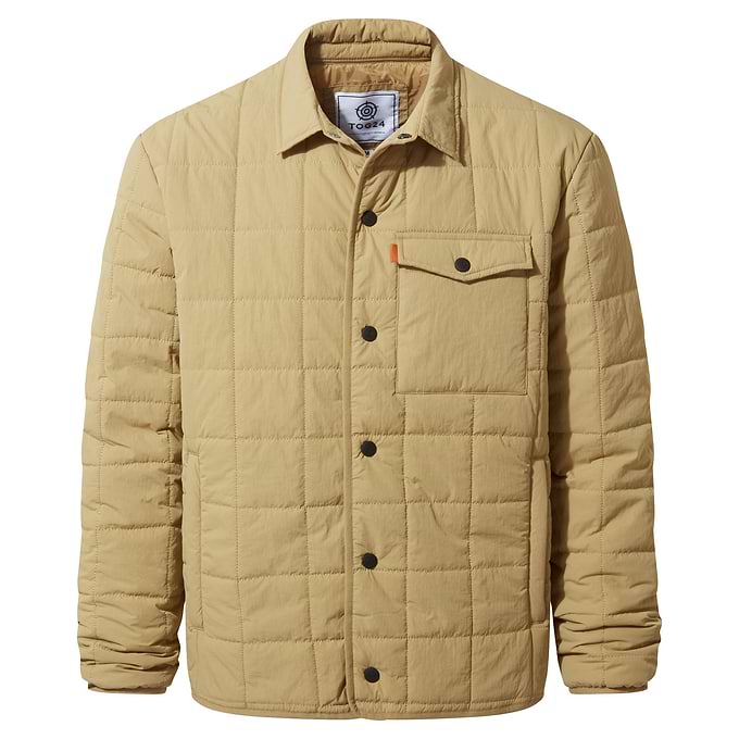 Keiran Mens Shower Resistant Insulated Shacket - Ochre Brown