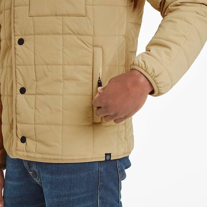 Keiran Mens Shower Resistant Insulated Shacket - Ochre Brown