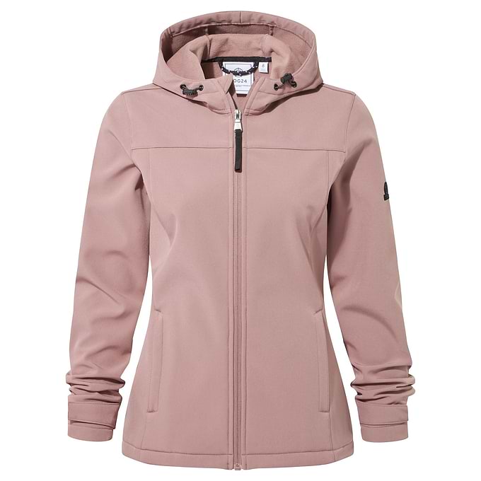 Keld Womens Shower Resistant Hooded Softshell Jacket - Mauve