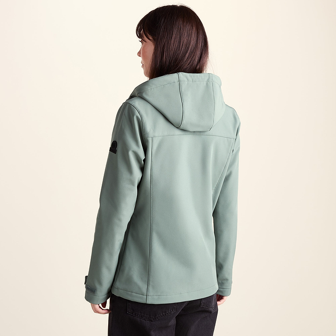 Keld Womens Shower Resistant Hooded Softshell Jacket - Light Forest