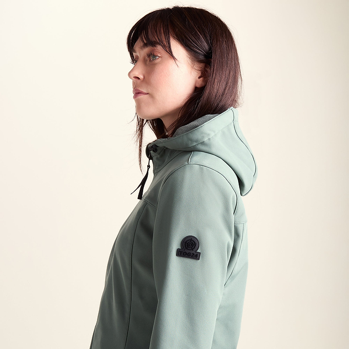 Keld Womens Shower Resistant Hooded Softshell Jacket - Light Forest