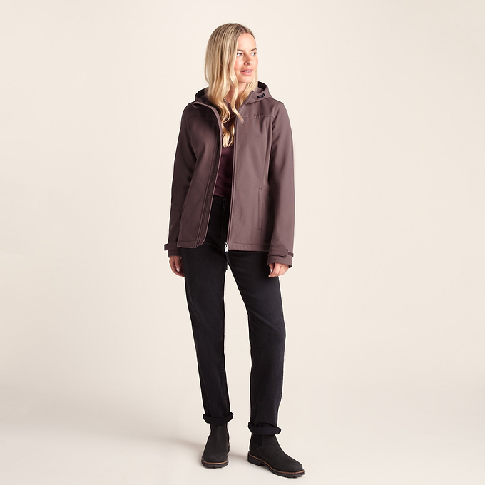 Keld Womens Shower Resistant Hooded Softshell Jacket - Dark Mauve
