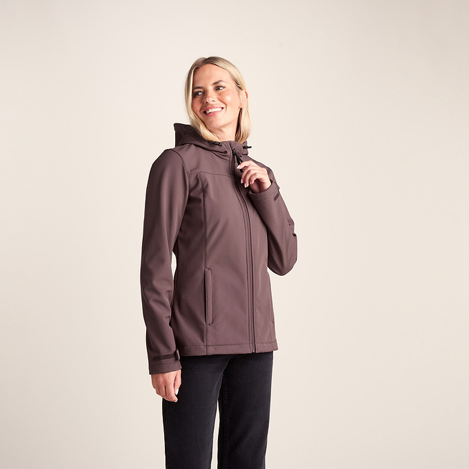 Keld Womens Shower Resistant Hooded Softshell Jacket - Dark Mauve
