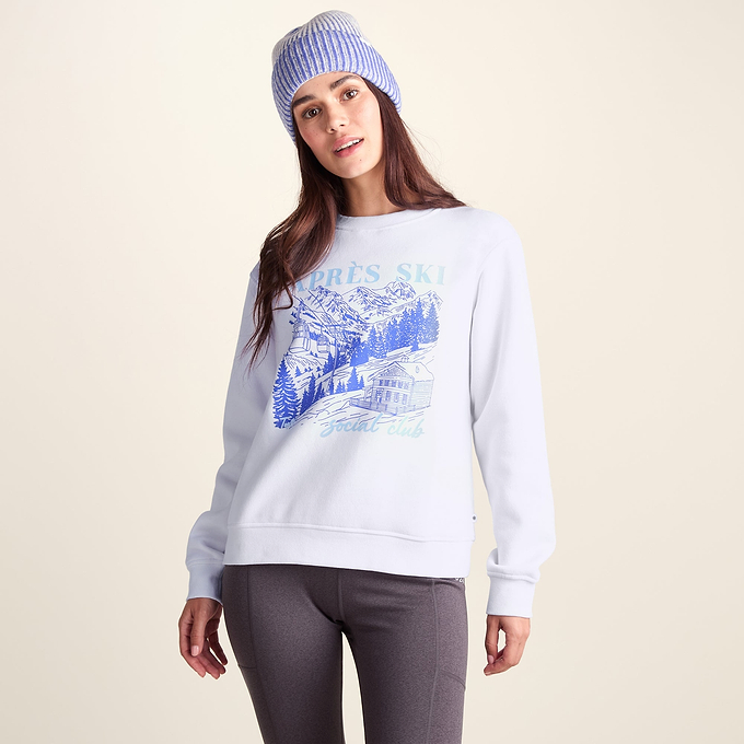 Kendall Womens Supersoft Apres Ski Print Sweatshirt - Optic White