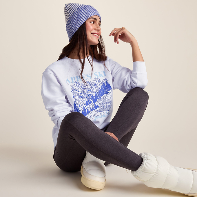 Kendall Womens Supersoft Apres Ski Print Sweatshirt - Optic White