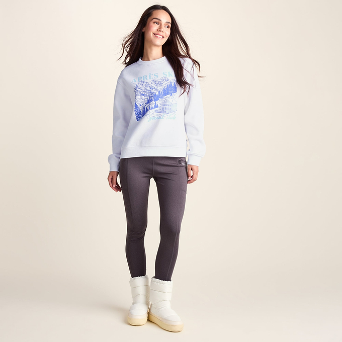 Kendall Womens Supersoft Apres Ski Print Sweatshirt - Optic White