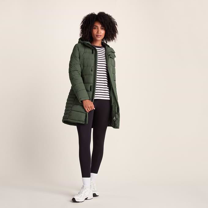 Kirkham Womens Long Shower Resistant Insulated Jacket - Dark Green