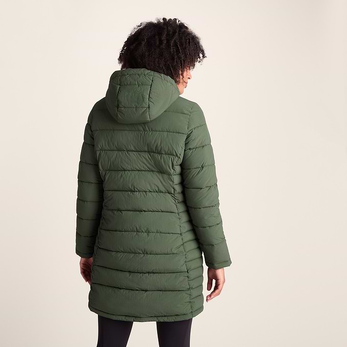 Kirkham Womens Long Shower Resistant Insulated Jacket - Dark Green