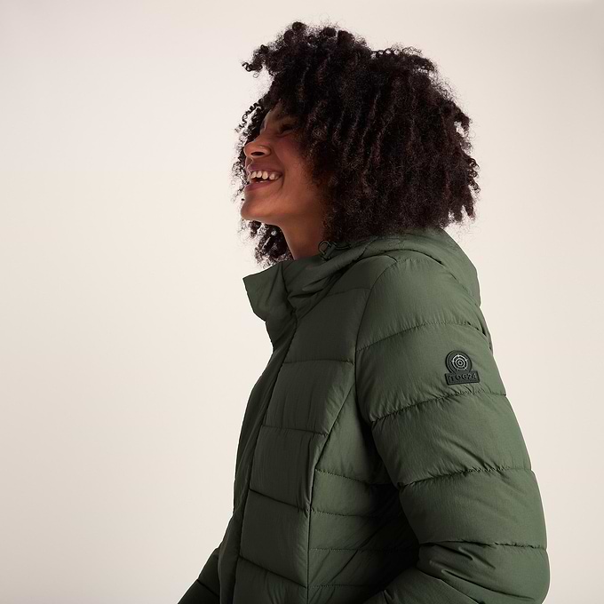 Kirkham Womens Long Shower Resistant Insulated Jacket - Dark Green
