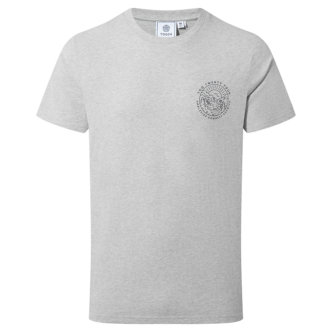 Lakes Mens 100% Cotton Supersoft T-Shirt - Light Grey Marl
