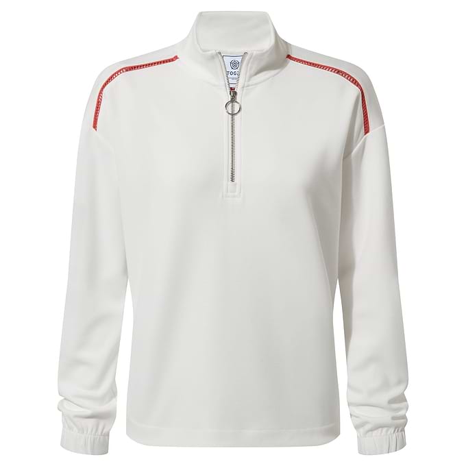 Larelle Womens Half Zip Sweatshirt - Vanilla