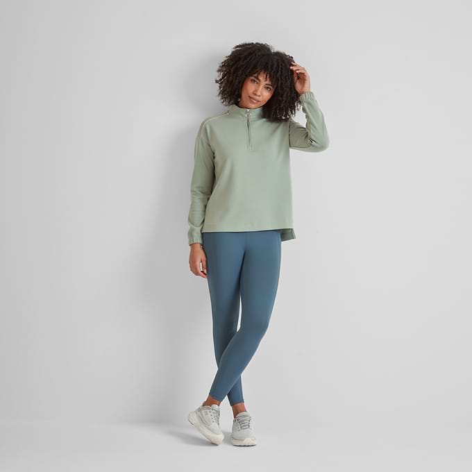 Larelle Womens Half Zip Sweatshirt - Pistachio