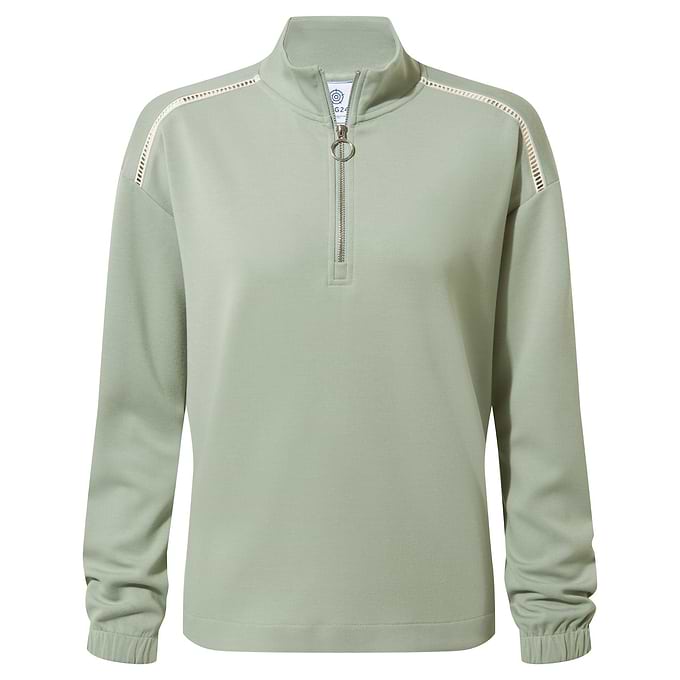 Larelle Womens Half Zip Sweatshirt - Pistachio