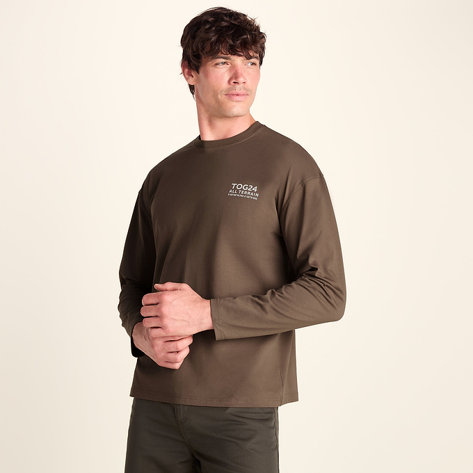 Lloyd Mens Premium Heavyweight 100% Cotton Jersey Top - Ash Brown