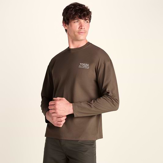 Lloyd Mens Premium Heavyweight 100% Cotton Jersey Top - Ash Brown