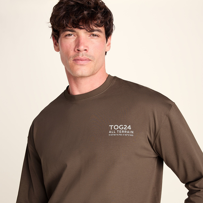 Lloyd Mens Premium Heavyweight 100% Cotton Jersey Top - Ash Brown