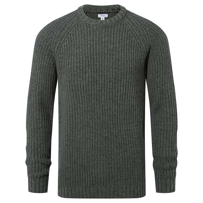 Logan Mens Chunky Knitted Jumper - Light Forest