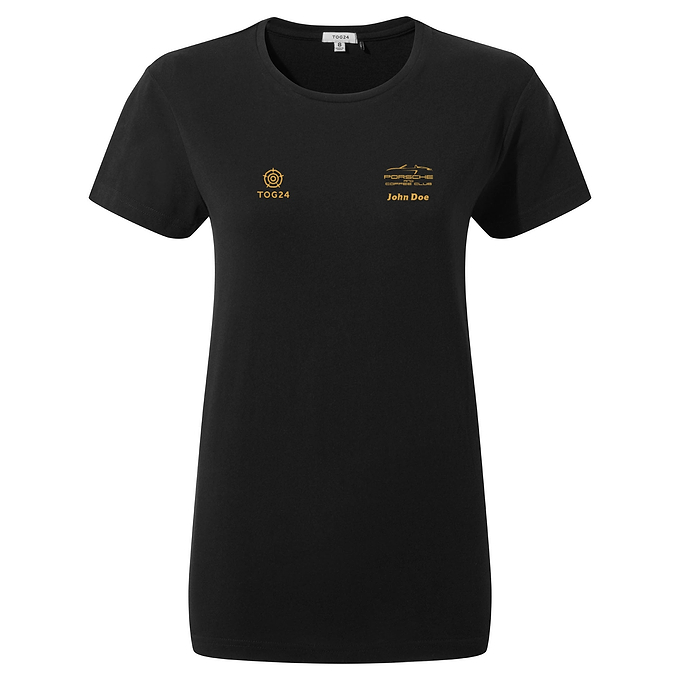 Porsche & Coffee Club Cabriolet Womens - Longley T-Shirt Black