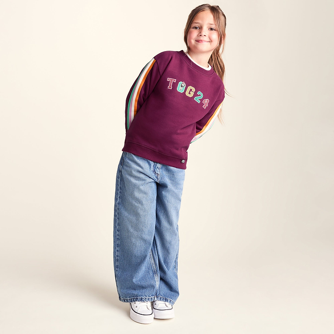 Lonk Shaun the Sheep Kids Supersoft Graphic Crew Neck Sweatshirt - Beetroot Red