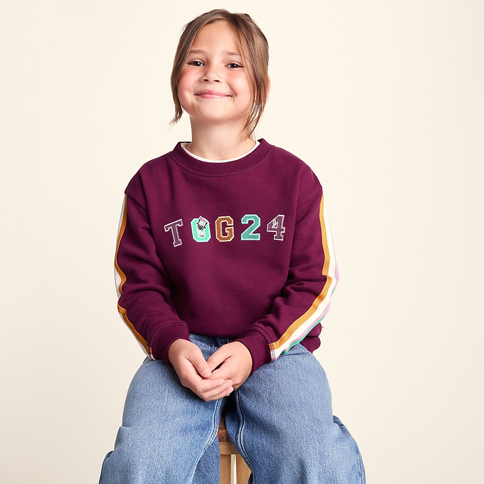 Lonk Shaun the Sheep Kids Supersoft Graphic Crew Neck Sweatshirt - Beetroot Red