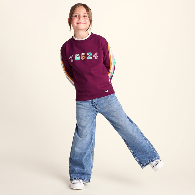 Lonk Shaun the Sheep Kids Supersoft Graphic Crew Neck Sweatshirt - Beetroot Red