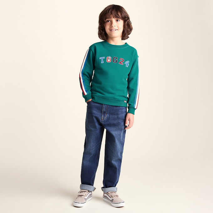 Lonk Shaun the Sheep Kids Supersoft Graphic Crew Neck Sweatshirt - Peacock Green