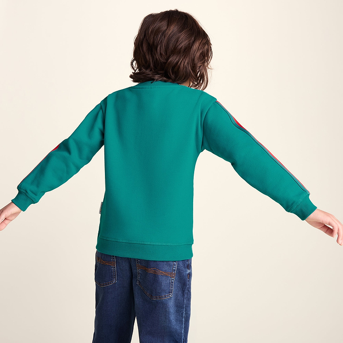 Lonk Shaun the Sheep Kids Supersoft Graphic Crew Neck Sweatshirt - Peacock Green