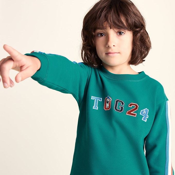 Lonk Shaun the Sheep Kids Supersoft Graphic Crew Neck Sweatshirt - Peacock Green