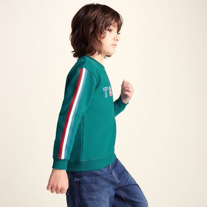 Lonk Shaun the Sheep Kids Supersoft Graphic Crew Neck Sweatshirt - Peacock Green