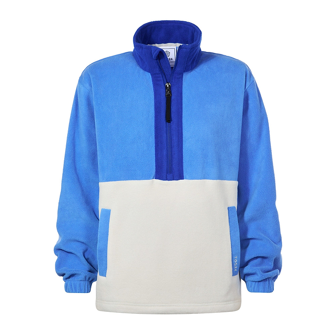 Lowca Womens Relaxed Fit 1/2 Zip Microfleece - Cornflower Blue
