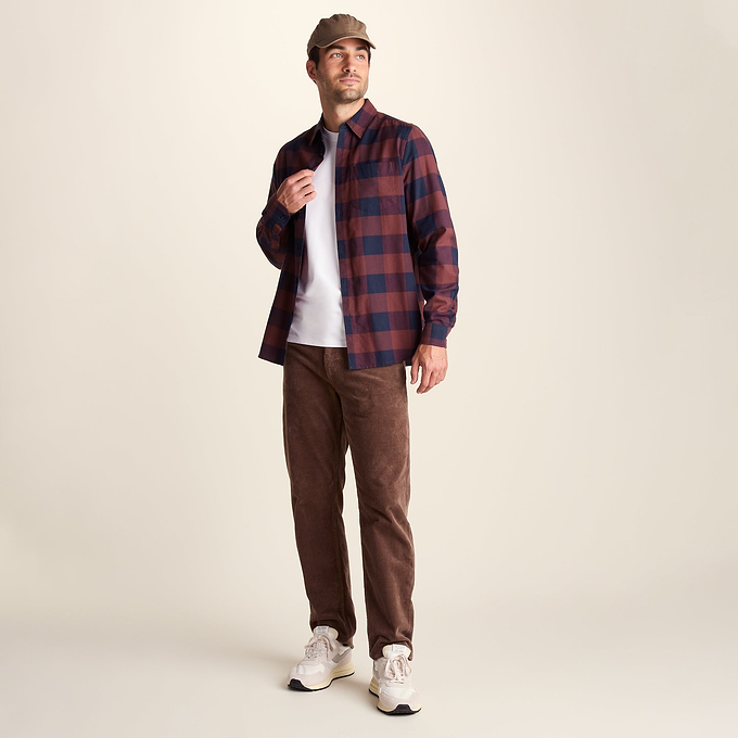 Marcel Mens Brushed Flannel  Check Shirt - Blue & Brown Check
