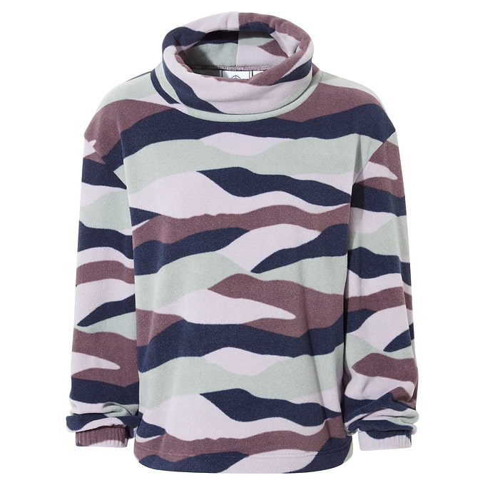 March Womens Relaxed Fit Microfleece Pullover - Landscape Print