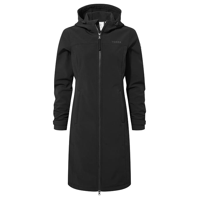 Marina Womens Long Water Resistant Softshell Jacket - Black