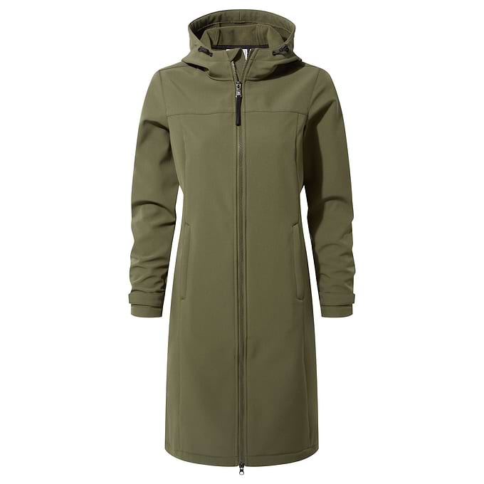 Marina Womens Long Water Resistant Softshell Jacket - Khaki