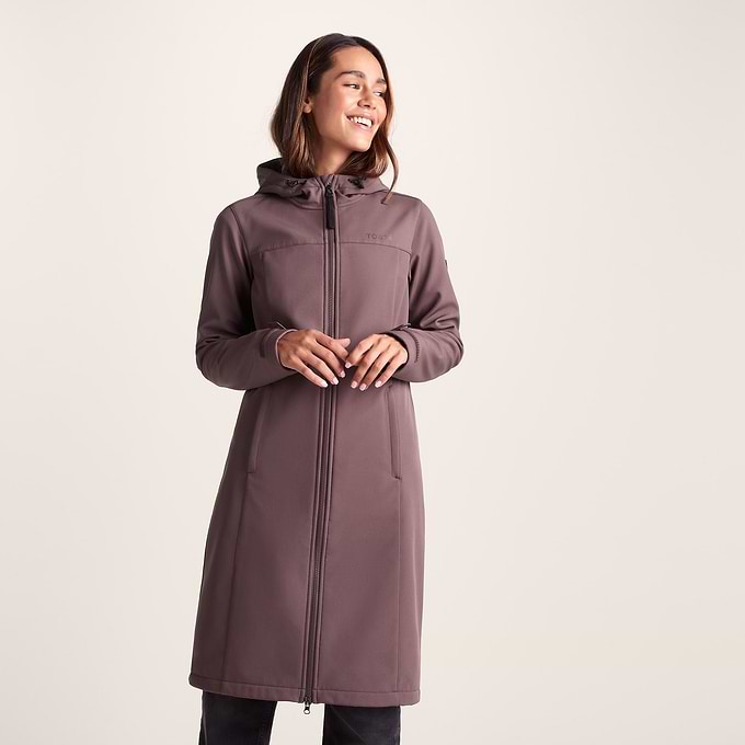 Marina Womens Long Water Resistant Softshell Jacket - Dark Mauve
