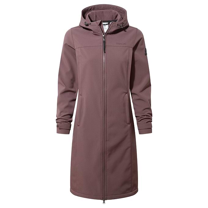 Marina Womens Long Water Resistant Softshell Jacket - Dark Mauve