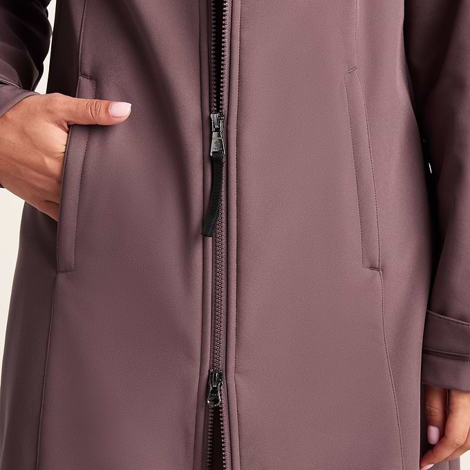 Marina Womens Long Water Resistant Softshell Jacket - Dark Mauve