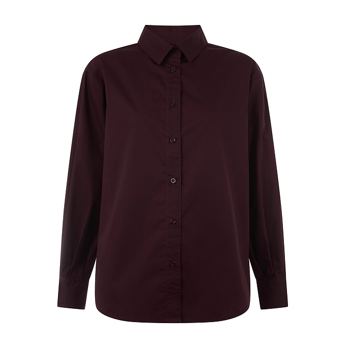 Marnie Womens 100% Cotton Oversized Shirt - Huckleberry