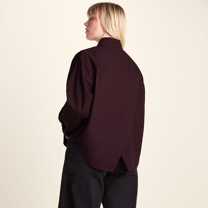 Marnie Womens 100% Cotton Oversized Shirt - Huckleberry