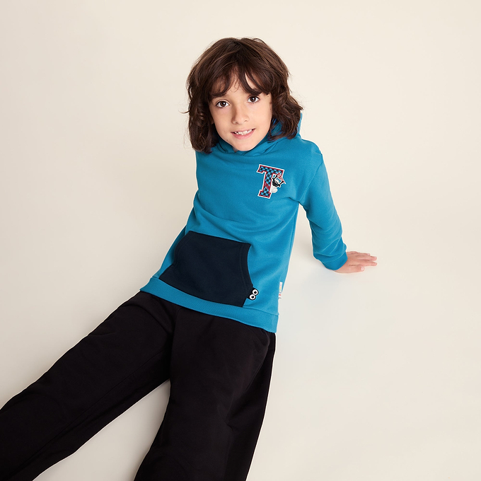 Masham Shaun the Sheep Kids Supersoft Overhead Hoodie - Bondi Blue