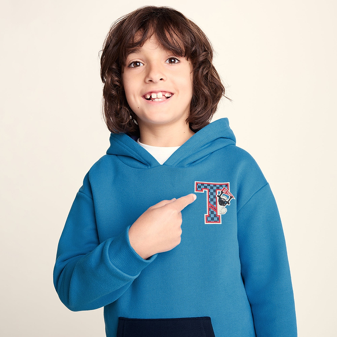 Masham Shaun the Sheep Kids Supersoft Overhead Hoodie - Bondi Blue