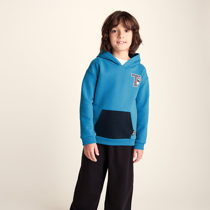 Masham Shaun the Sheep Kids Supersoft Overhead Hoodie - Bondi Blue