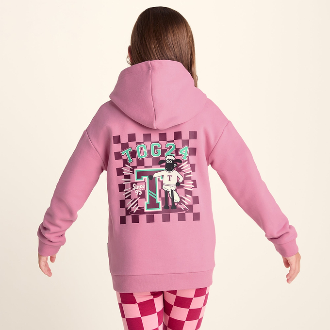 Masham Shaun the Sheep Kids Supersoft Overhead Hoodie - Beetroot Red