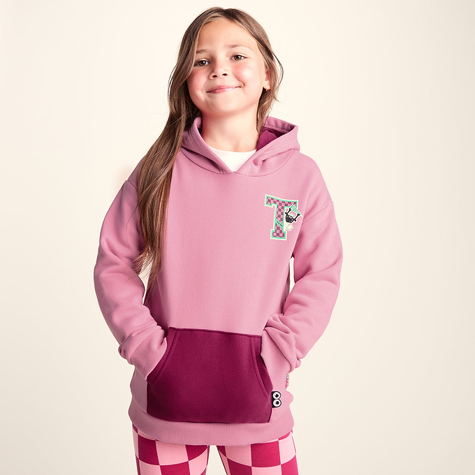 Masham Shaun the Sheep Kids Supersoft Overhead Hoodie - Beetroot Red