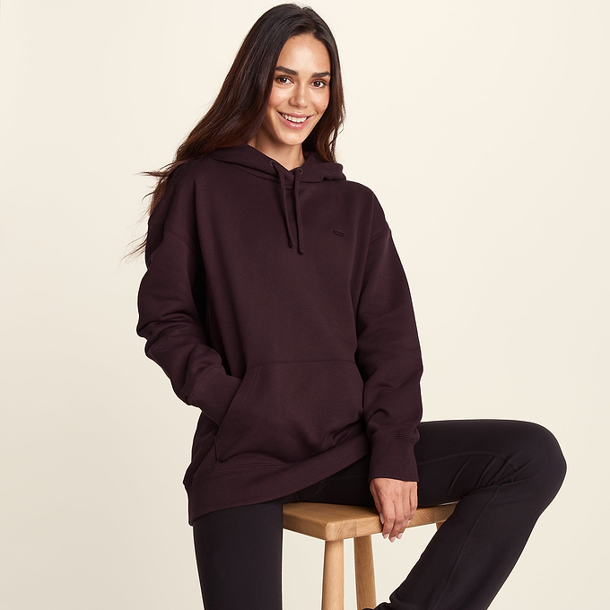 Meera Womens 100% Cotton Relaxed Fit Hoody - Huckleberry