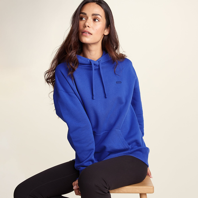 Meera Womens 100% Cotton Relaxed Fit Hoody - Cobalt Blue