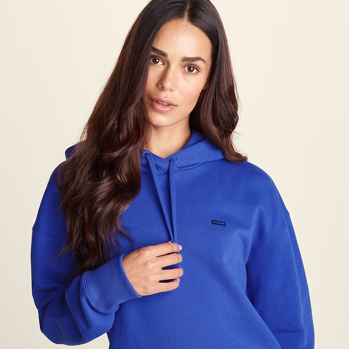 Meera Womens 100% Cotton Relaxed Fit Hoody - Cobalt Blue