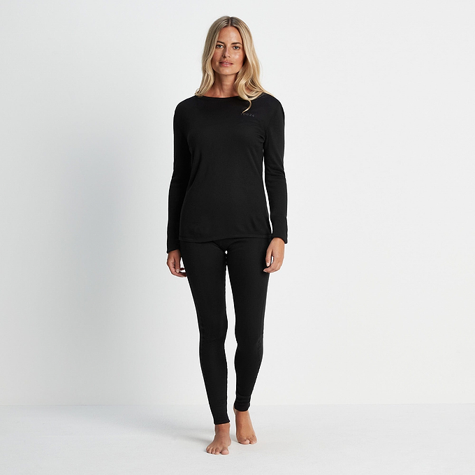 Meru Womens Cashmere Touch Base Layer Set - Black