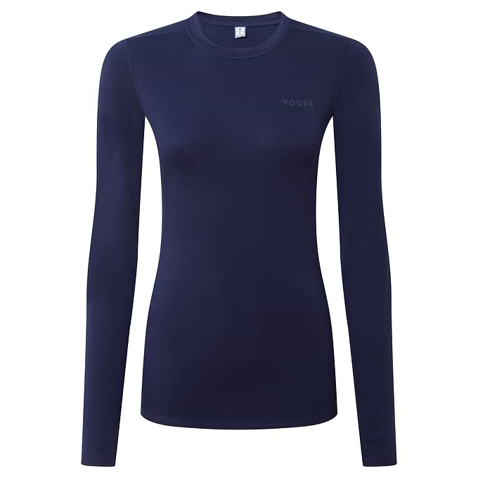 Meru Womens Cashmere Touch Crew Neck Base Layer - Oxford Blue