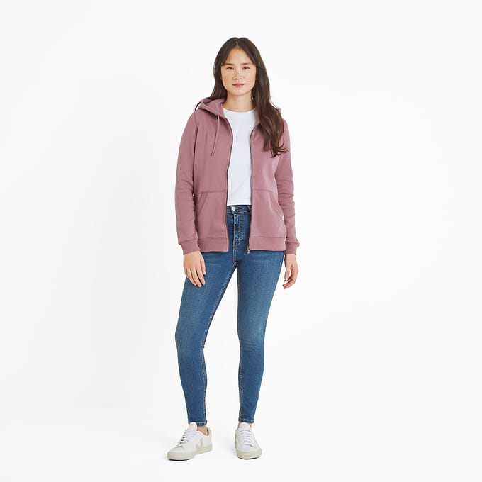 Mia Womens Supersoft Zip Hoody - Mauve